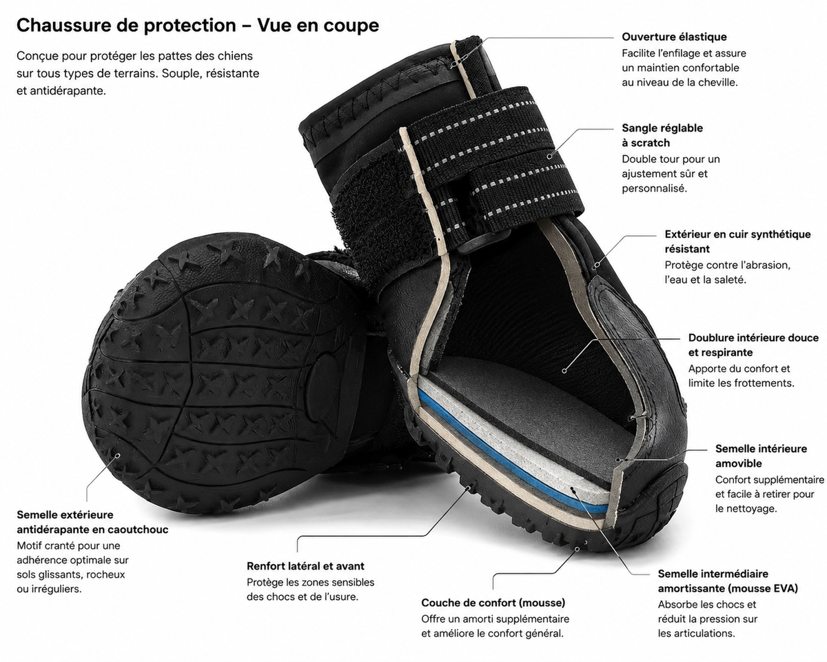 Lot de 4 chaussons de Protection pour Chien
